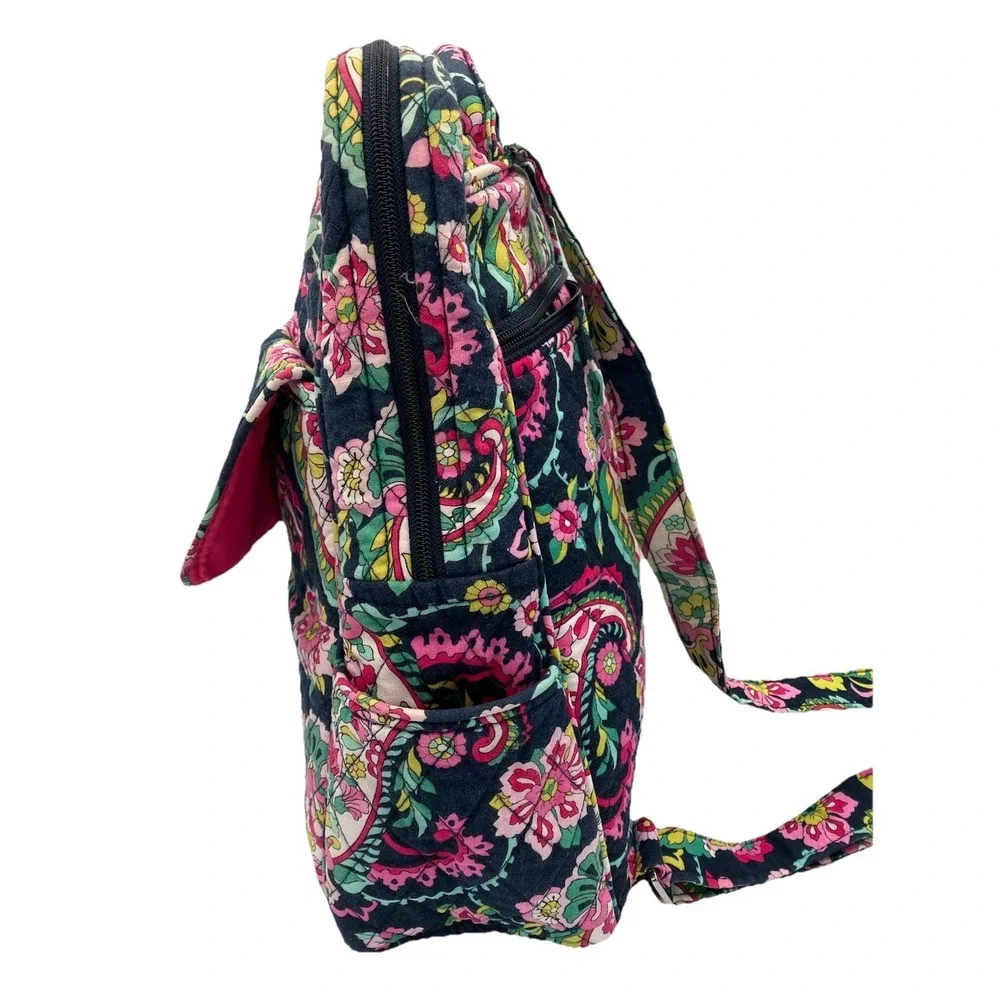 Vera Bradley Campus Backpack Petal Paisley Floral Quilted School Bag